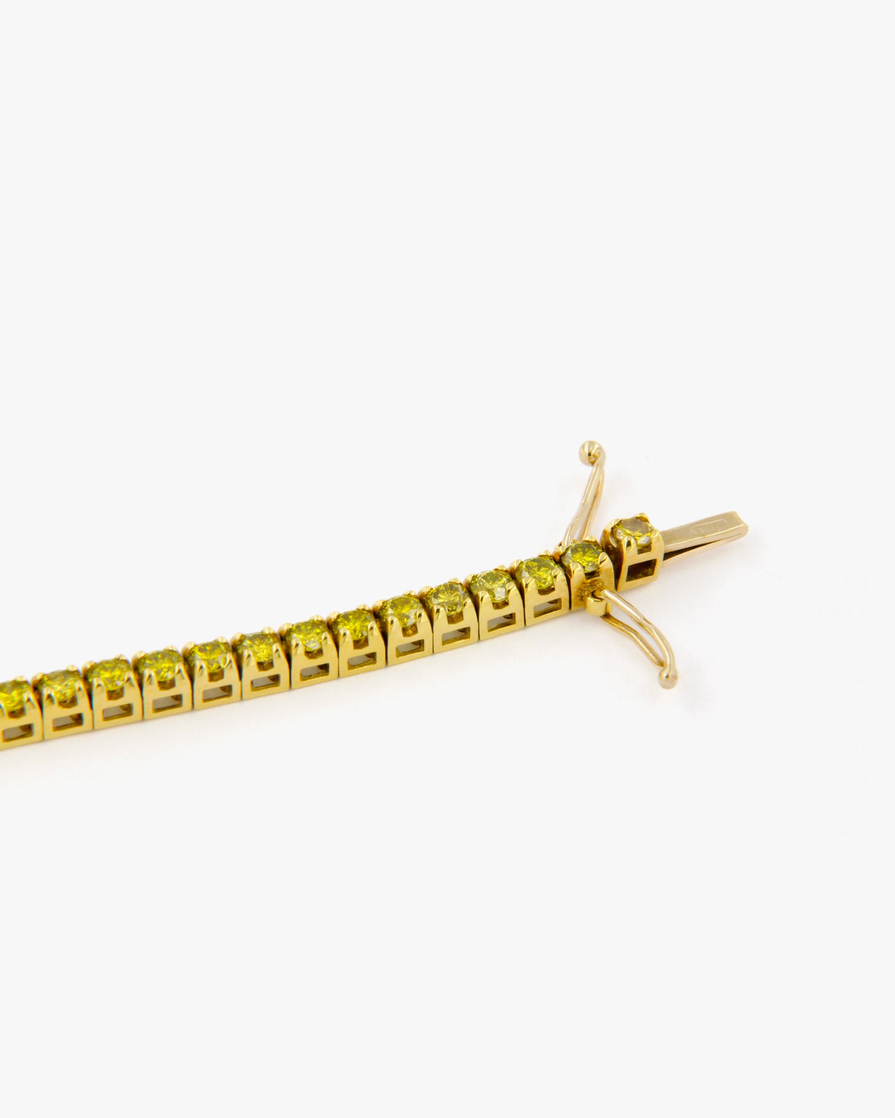 Bracciale tennis in oro giallo 18K con diamanti gialli fancy firmato Merù Gioielli