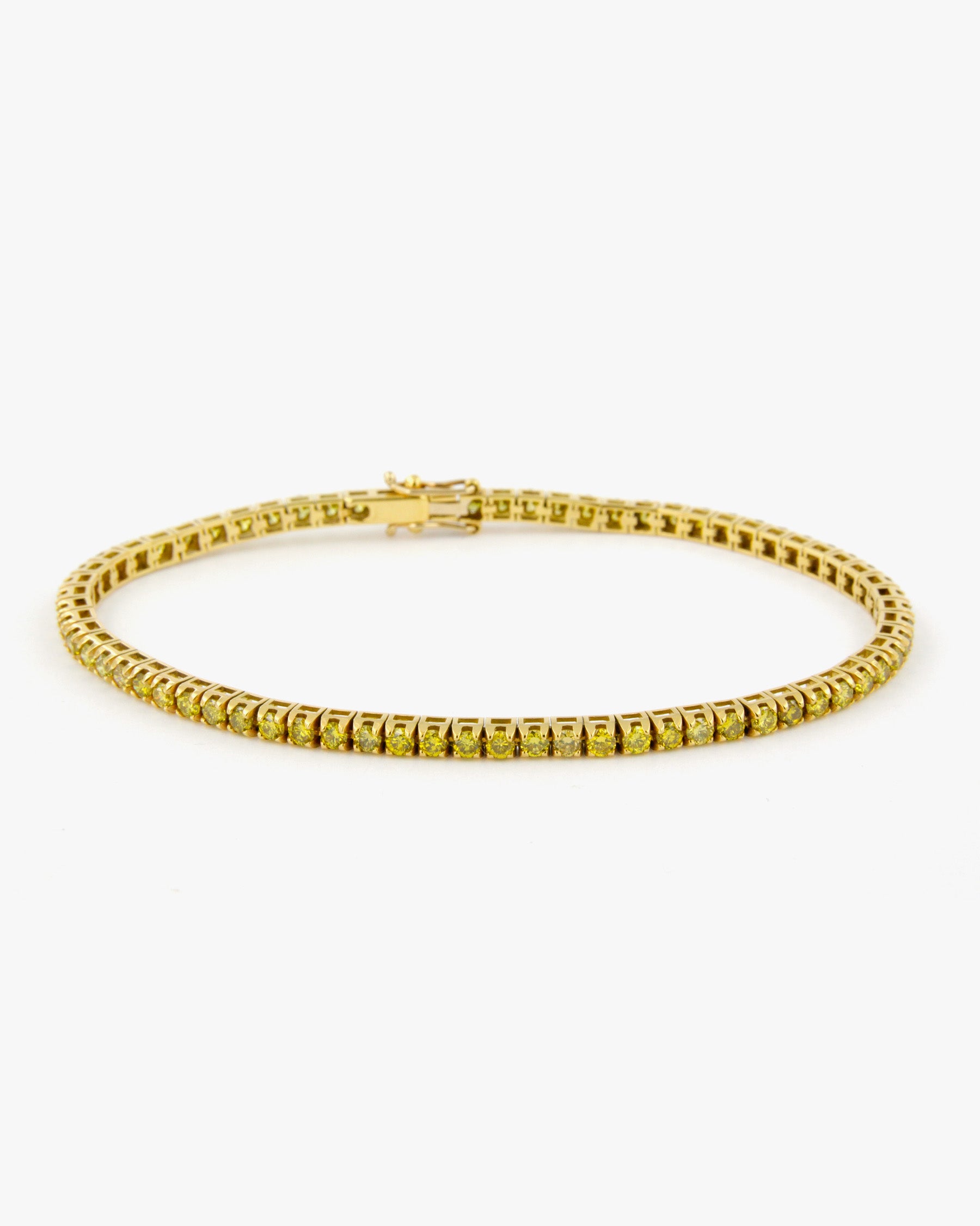 Bracciale tennis in oro giallo 18K con diamanti gialli fancy firmato Merù Gioielli