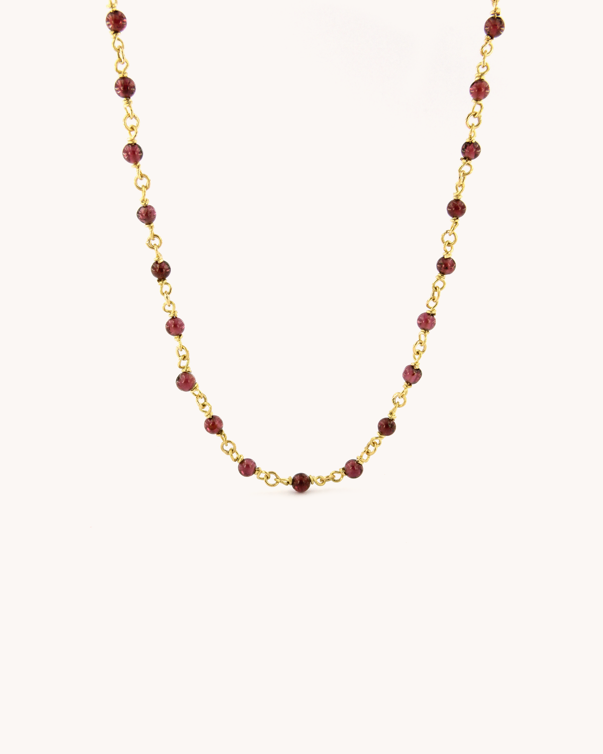Collana Mediterraneo Base in oro giallo 18K con perline di granato