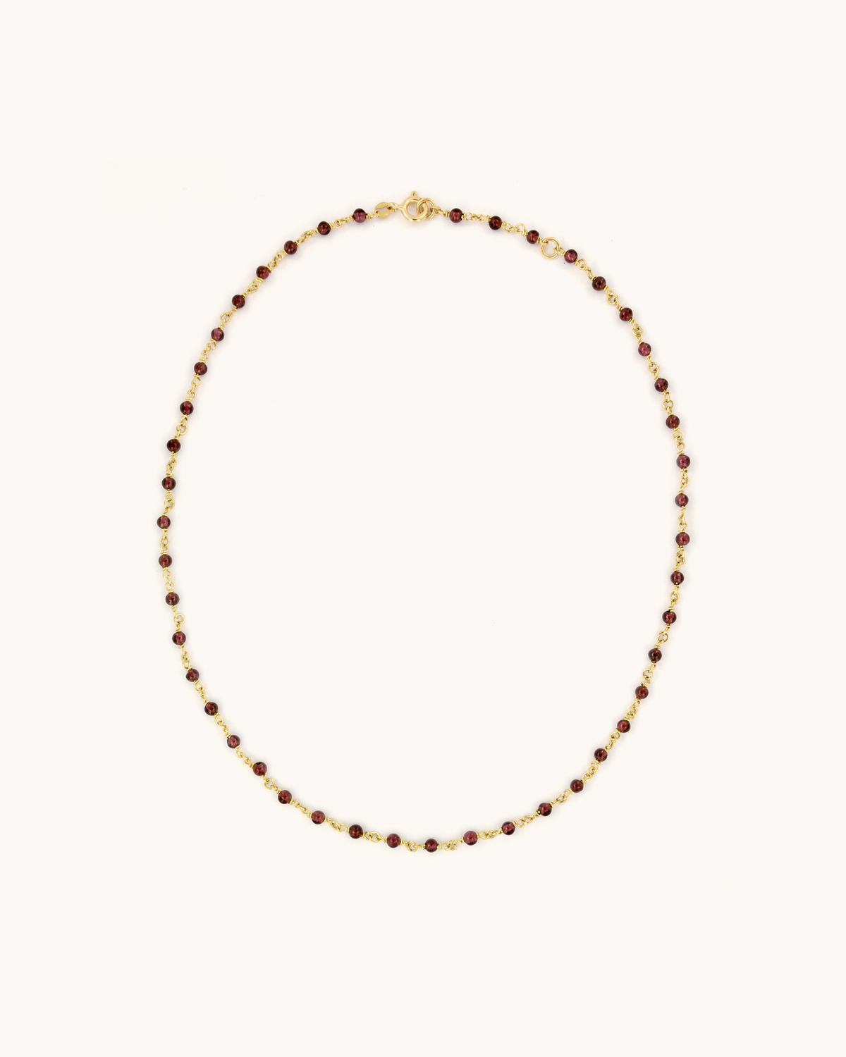 Collana Mediterraneo Base in oro giallo 18K con perline di granato
