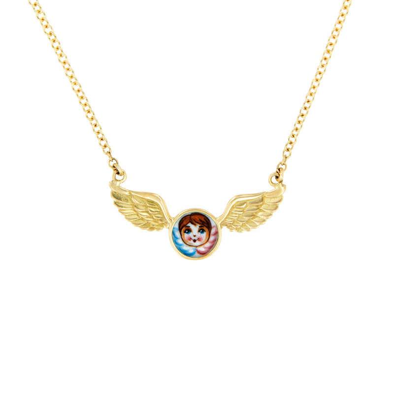 Angel with Gilded Wings Necklace