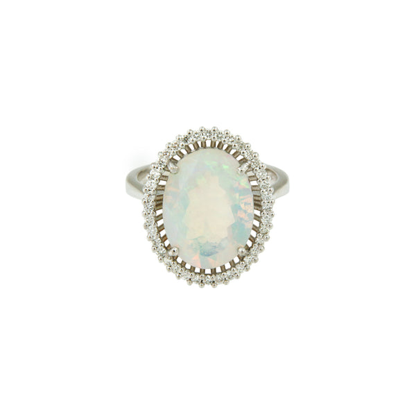 Opal and Diamonds Ring