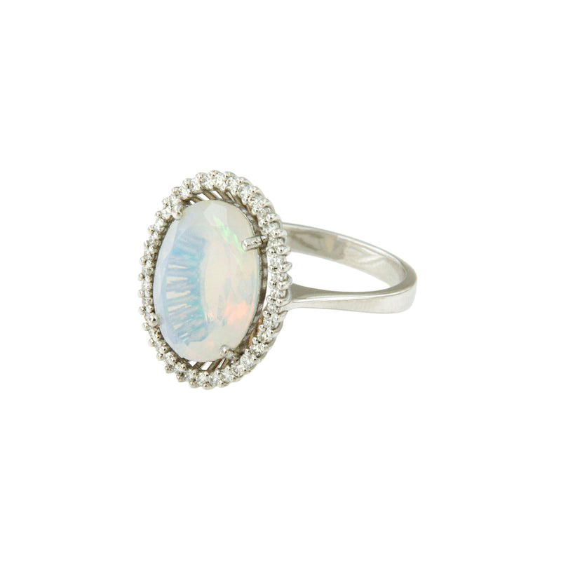 Opal and Diamonds Ring