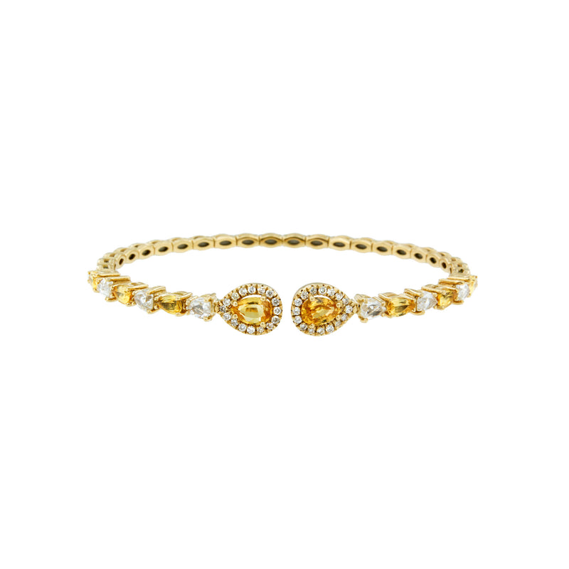 Yellow Sapphire and Diamond Cuff Bracelet