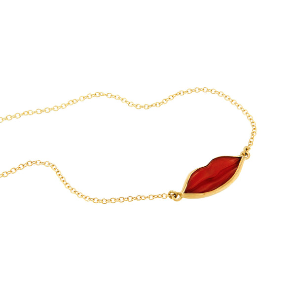 Red Coral Lips Necklace