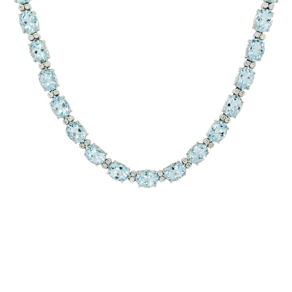 Aquamarine and Diamonds Necklace