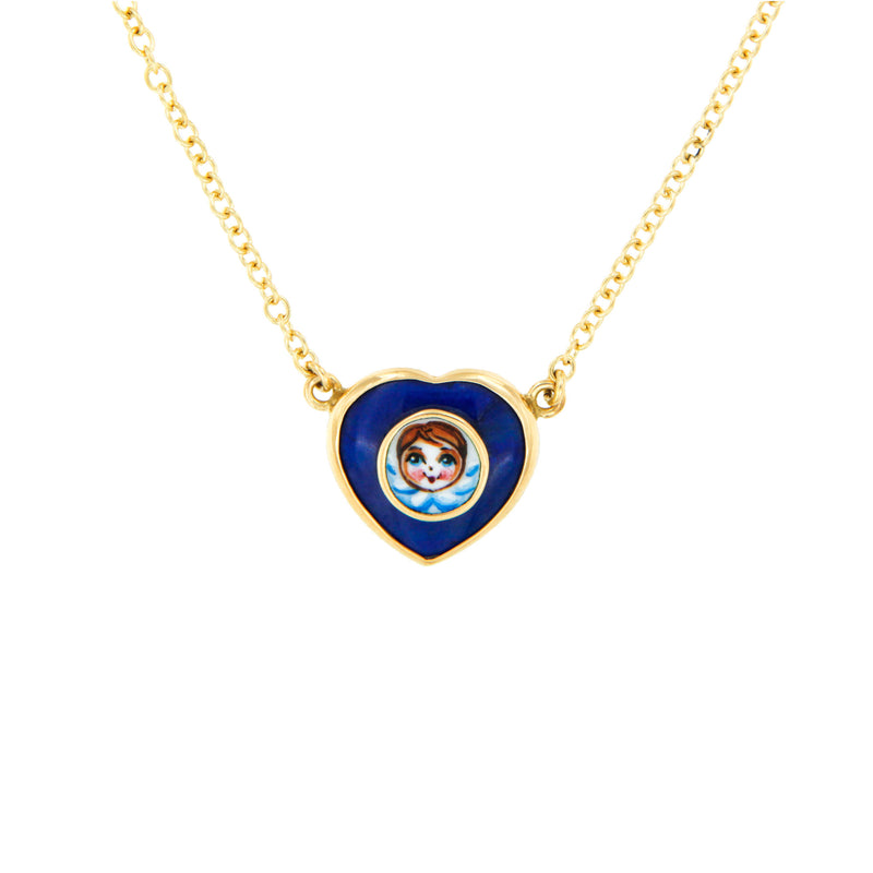 Lapis Lazuli Heart and Blue Angel Necklace