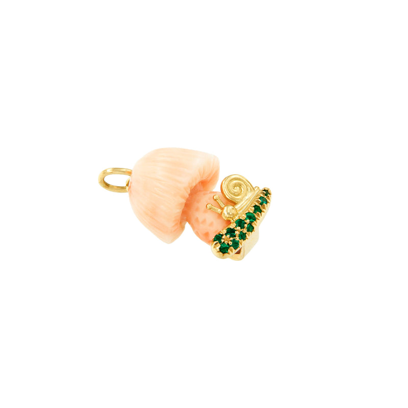 Coral Mushroom with Snail Charm