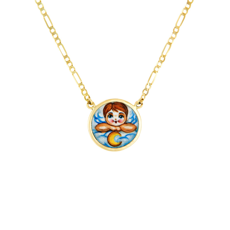 Blue Angel on a Cloud Necklace