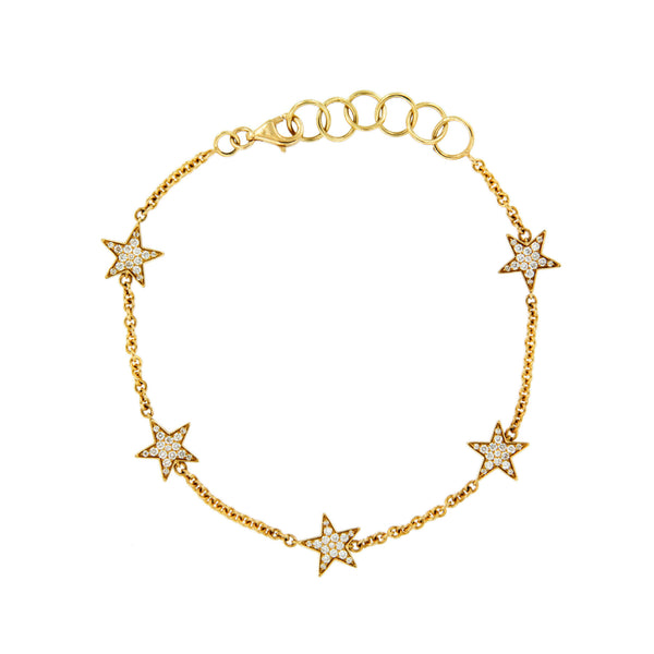 Diamond-Studded Star Bracelet