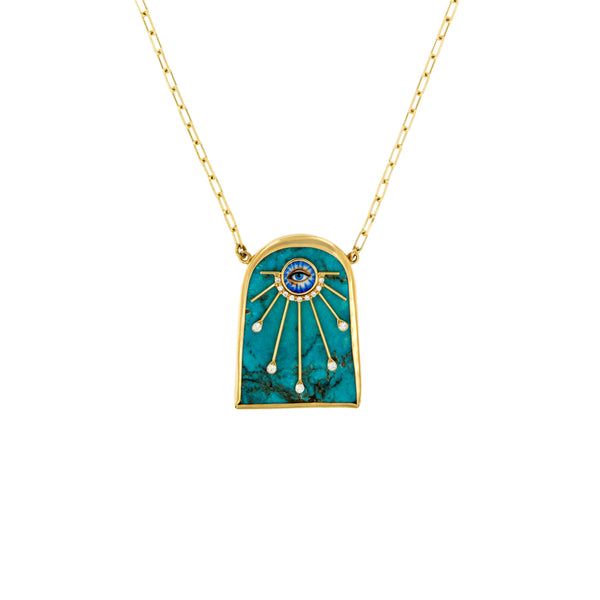 Mystical Eye Turquoise Pendant Necklace