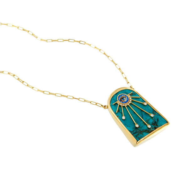 Mystical Eye Turquoise Pendant Necklace