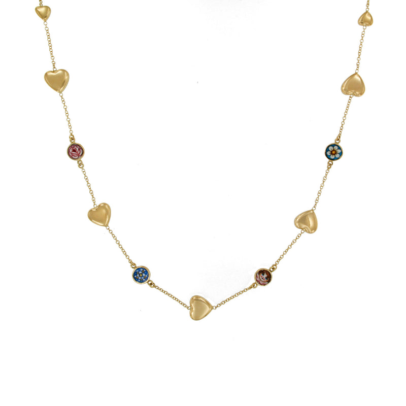 Hearts and Enamel Necklace