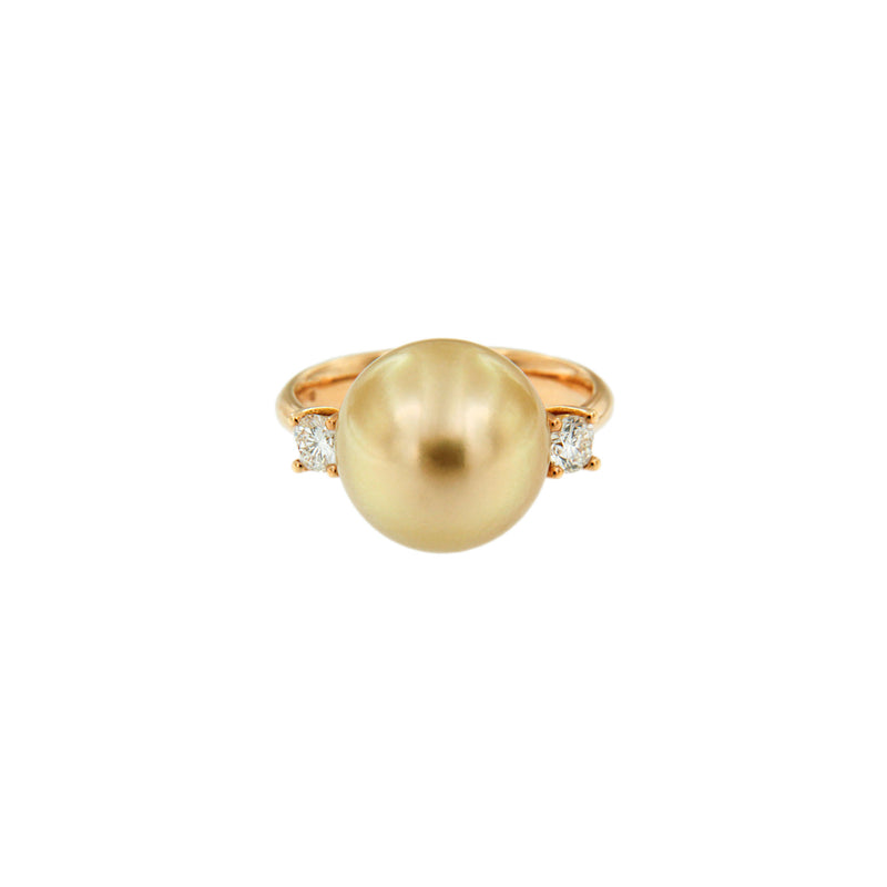 Golden Pearl Diamond Ring