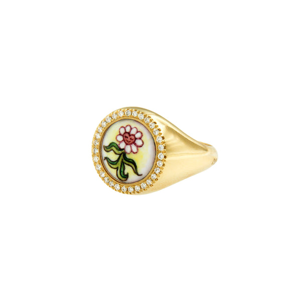Happy Flower and Diamonds Ring