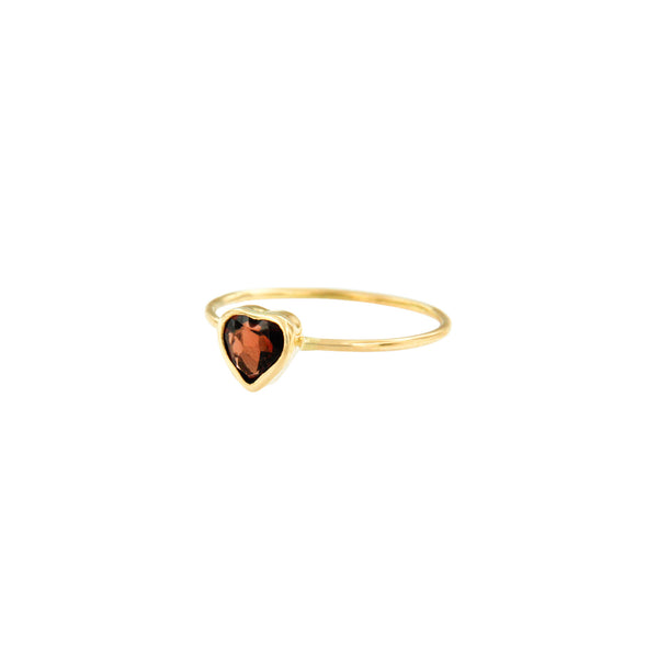 Heart Garnet Ring 