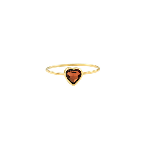 Heart Garnet Ring 