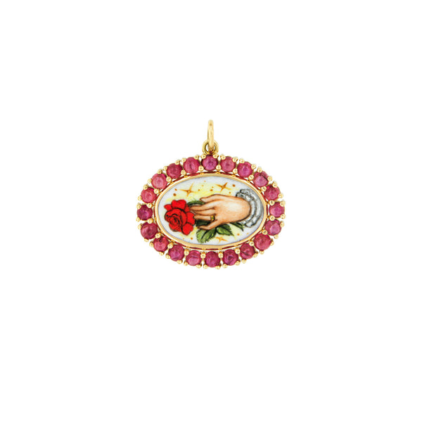 Rose Offering Ruby Pendant