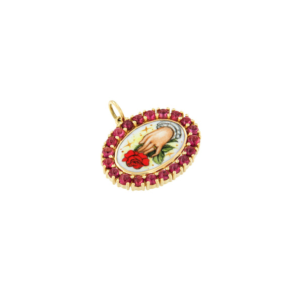 Rose Offering Ruby Pendant