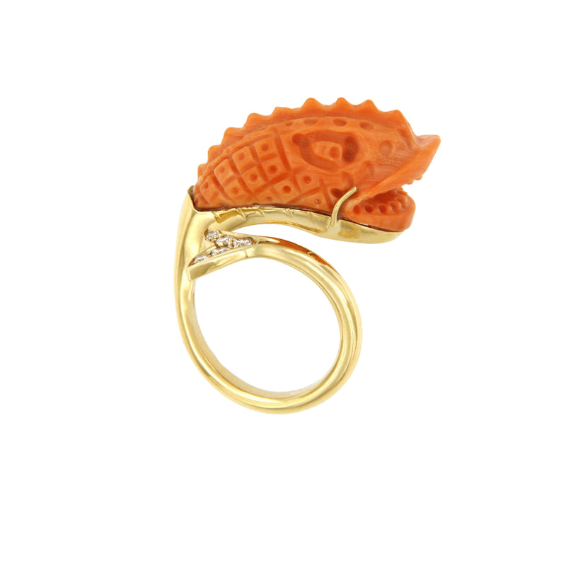 Coral Fish Diamond Ring