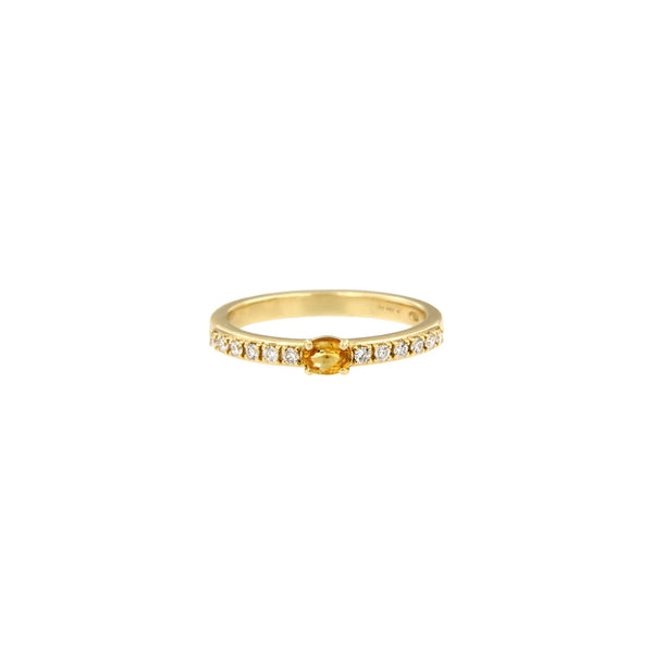 Oval Yellow Sapphire & Diamonds Ring