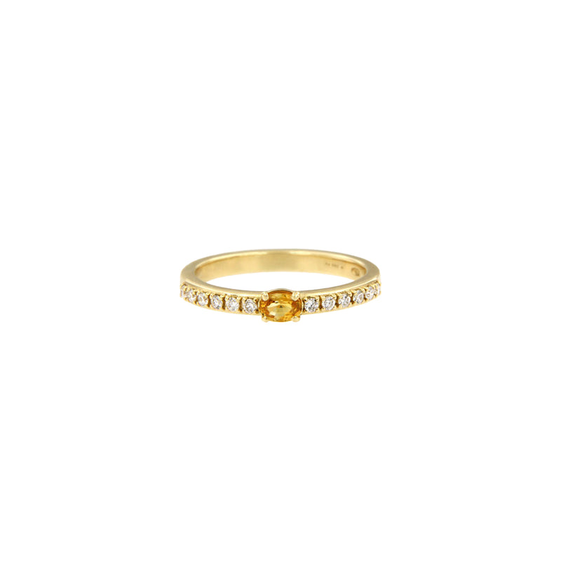 Oval Yellow Sapphire & Diamonds Ring