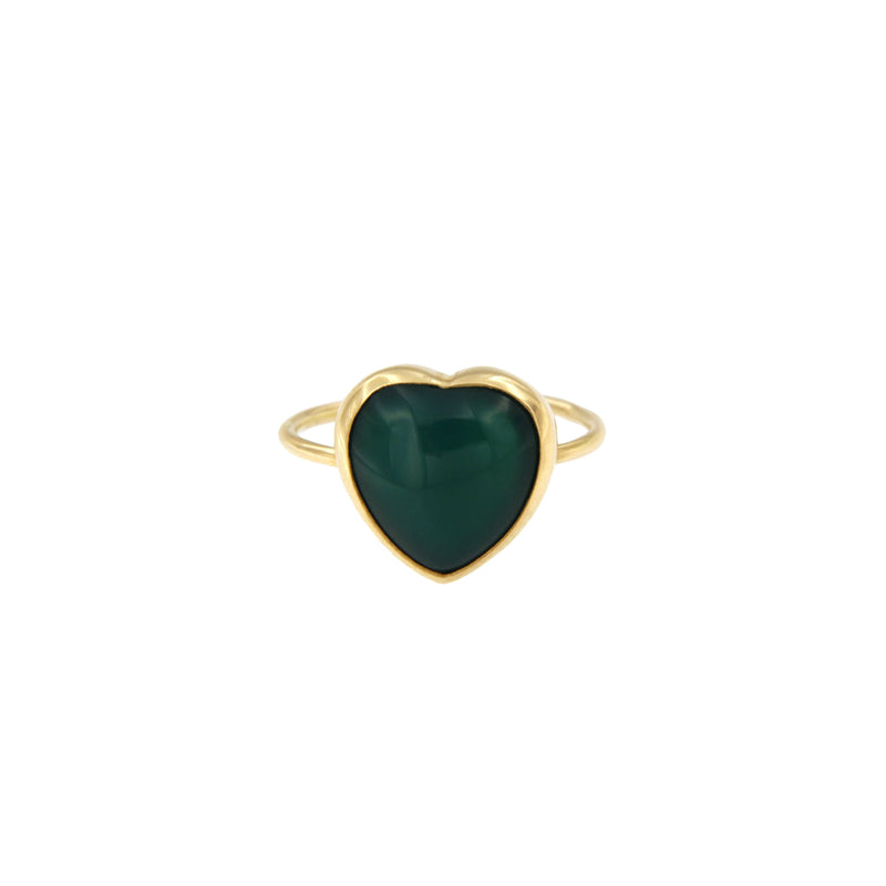 Anello a Filo Cuore di Agata Verde