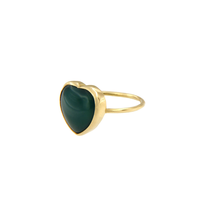 Anello a Filo Cuore di Agata Verde