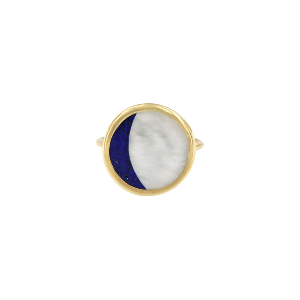 Pearl and Lapis Eclipse Ring