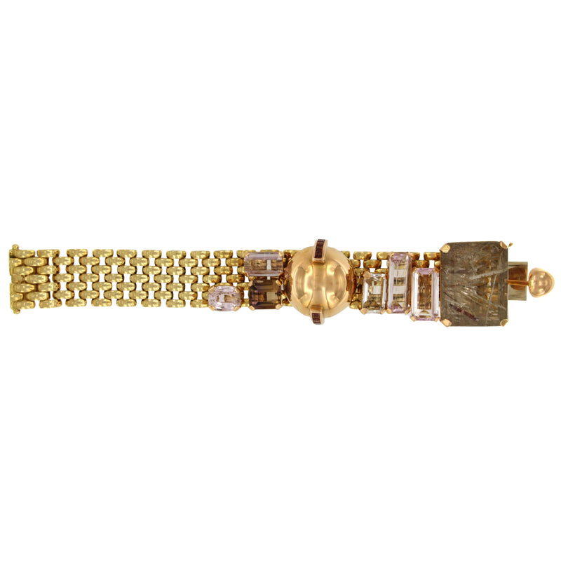 Tourmaline & Kunzite Armour Bracelet