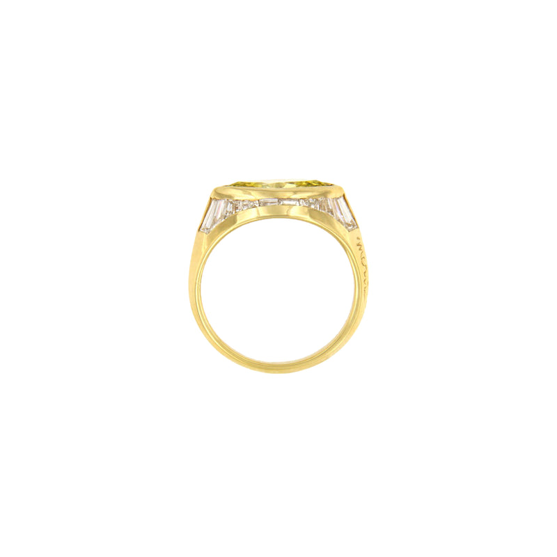 Fancy Yellow Marquise Cut Diamond Ring
