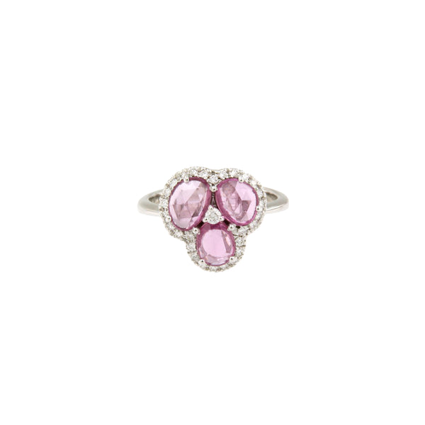 Pink Sapphire and Diamonds Ring