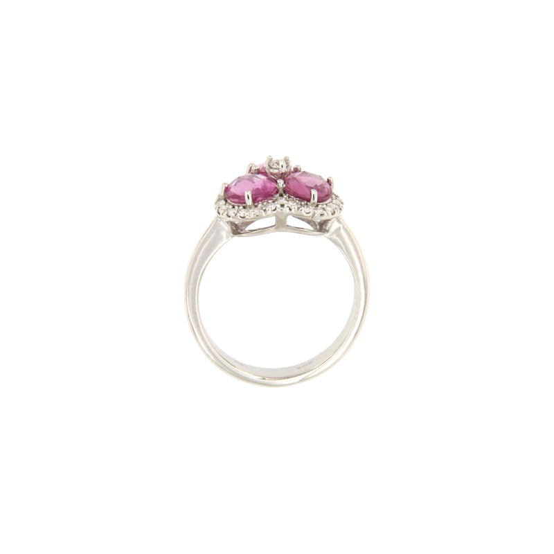 Pink Sapphire and Diamonds Ring