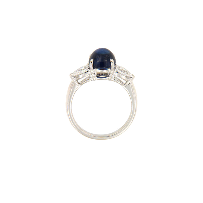 Sapphire & Teardrop Diamond Ring