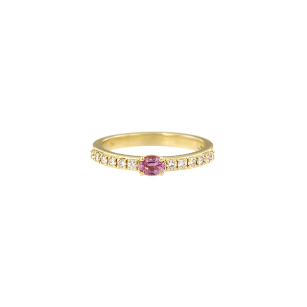 Oval Pink Sapphire and Diamonds Ring