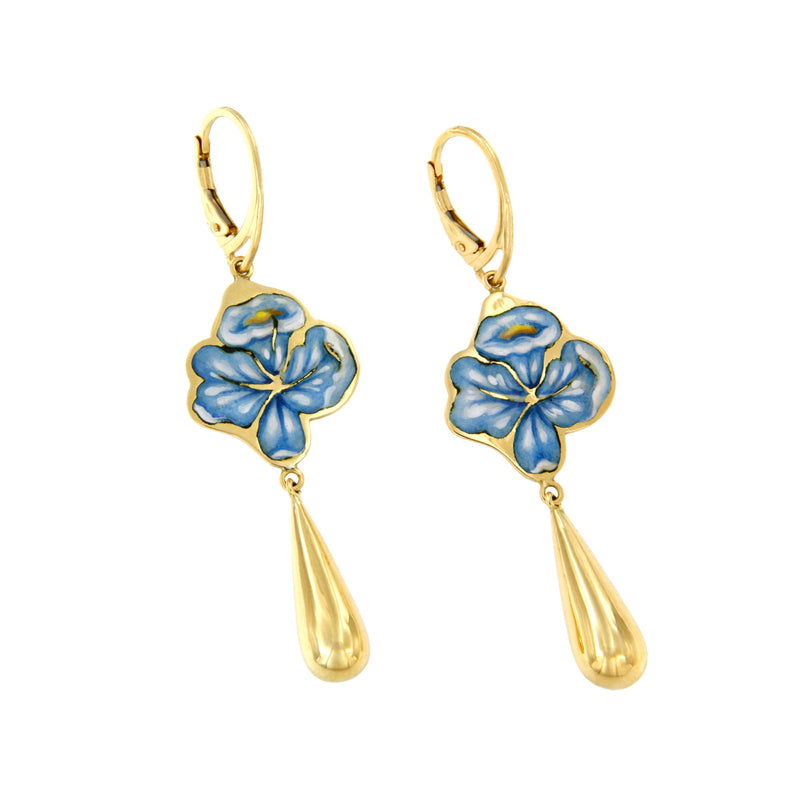 Blue Bellflowers Pendant Earrings