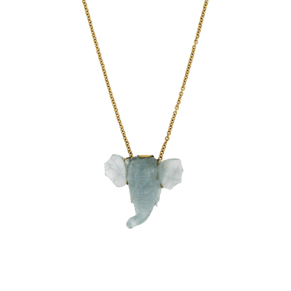 Aquamarine Elephant Necklace